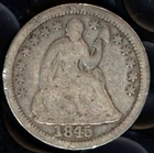 1845 SEATED LIBERTY SILVER HALF DIME ~ FINE CONDITION