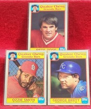 1986 Topps Quaker Baseball 3 Card Lot Pete Rose,Ozzie Smith, George Brett 