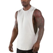 Muscle Exercise Tank Tops Men Summer Drop Armhole Vest Gym Clothing Cotton Singl