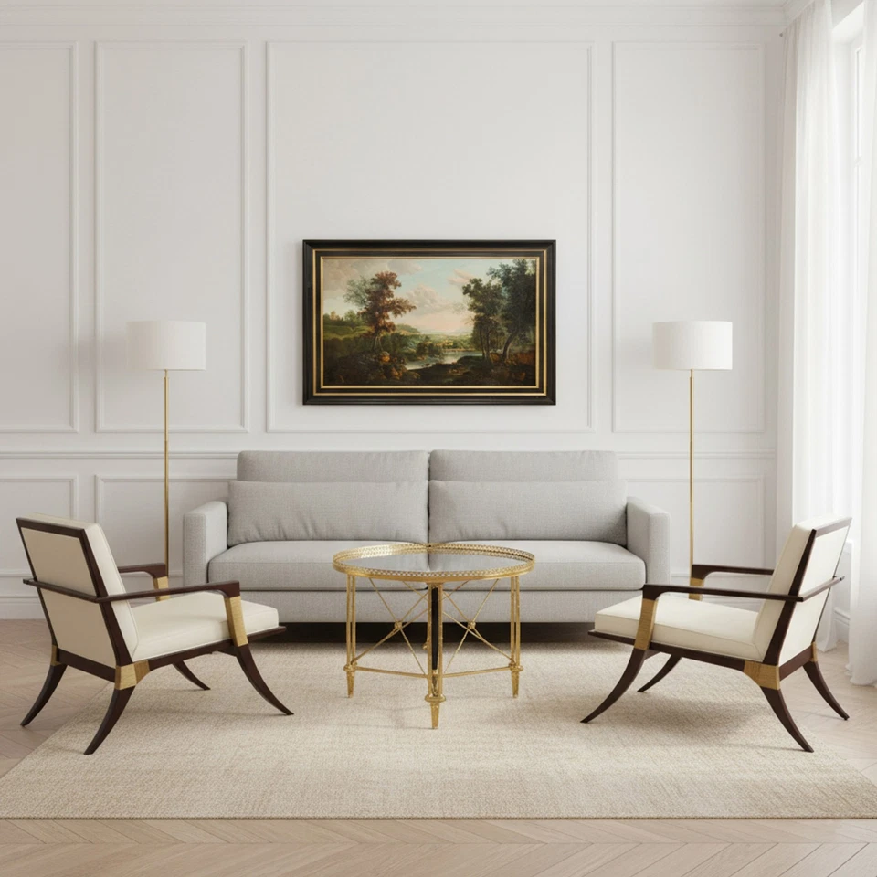 Mesa auxiliar francesa de bronce dorado Gueridon, manera de Maison Jansen aprox. Años 30 Foto 3 de 4