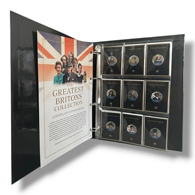 The Greatest Britons Coin Collection Folder   Diana Churchill Queen Elizabeth ll
