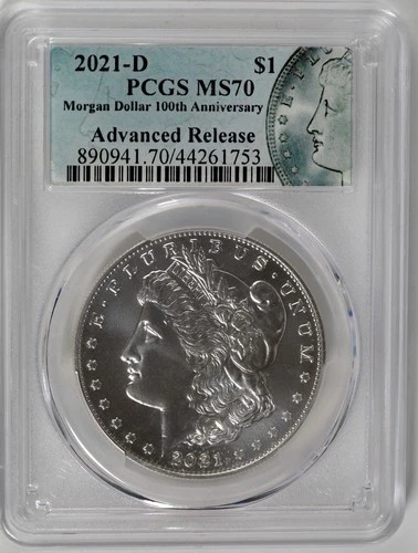 2021-D Morgan Silver Dollar $1 PCGS MS70)Tough 70 Advanced Release AR