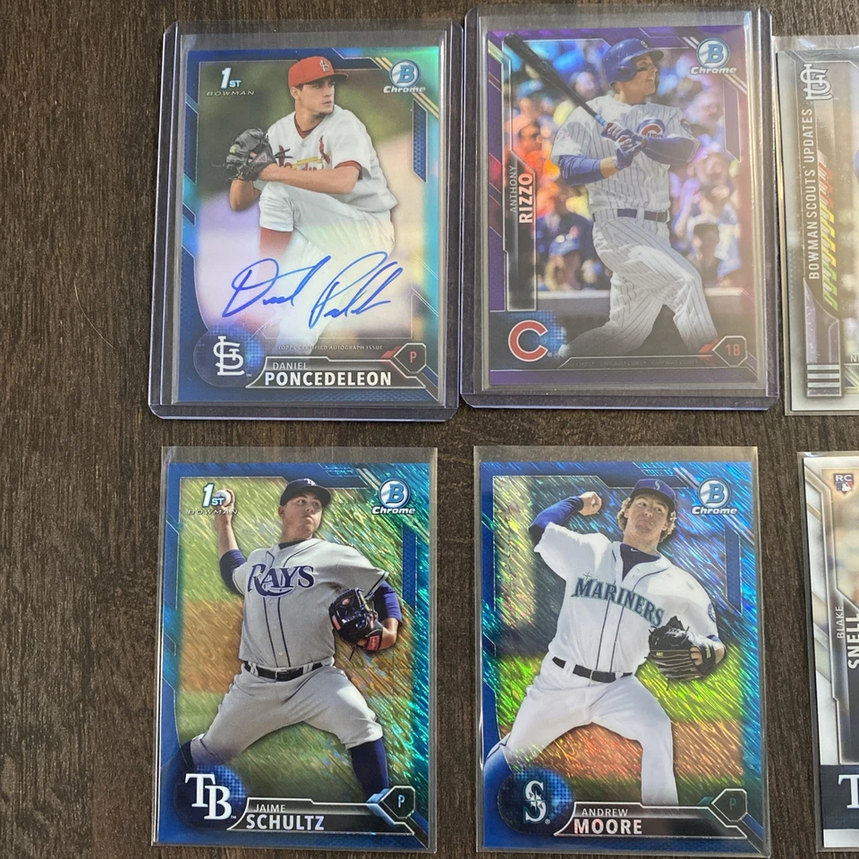 Lote de tarjetas Bowman 2016 cromadas - 15 tarjetas, una automática Foto 2 de 4