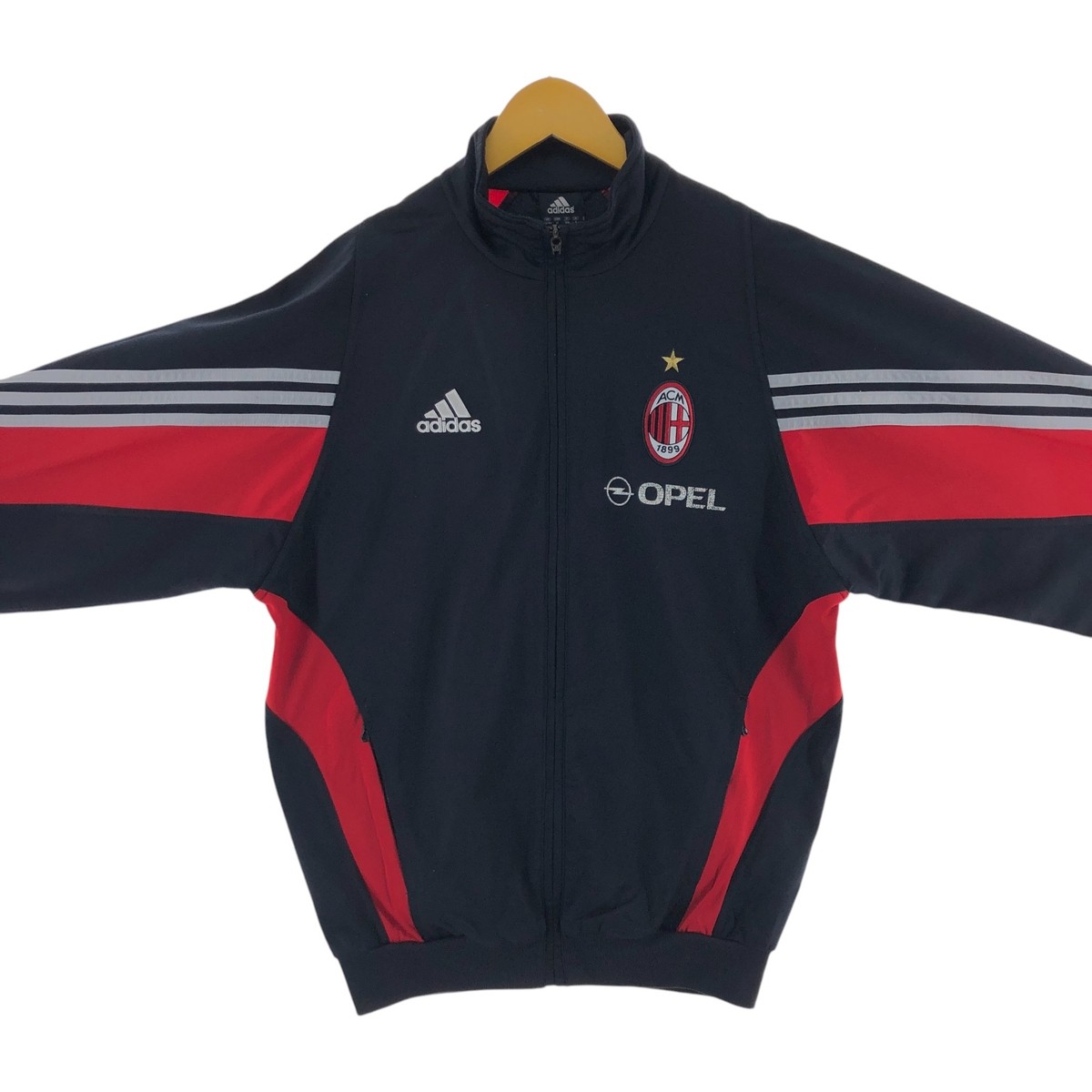 美品　AC Milan adidas ジャケット 黒　Mサイズ adidas AC Milan Zip Jacket 074906 Size: L Black x red Men
