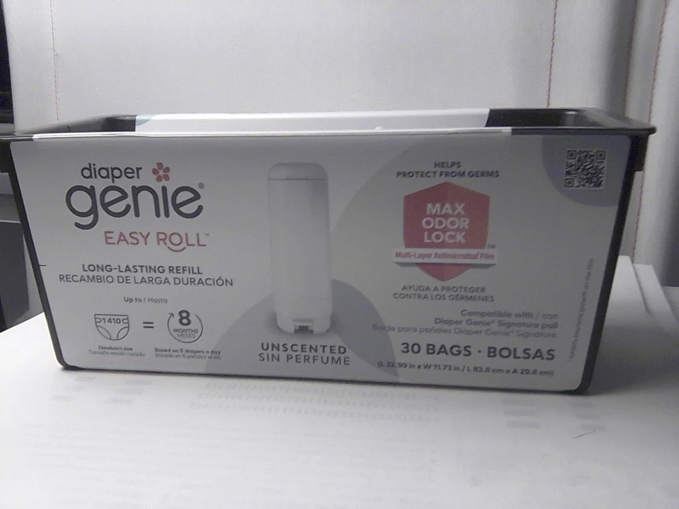 Diaper Genie Easy Roll Refill, 30 Bags, Holds Up to 1410 Diapers, Unscented