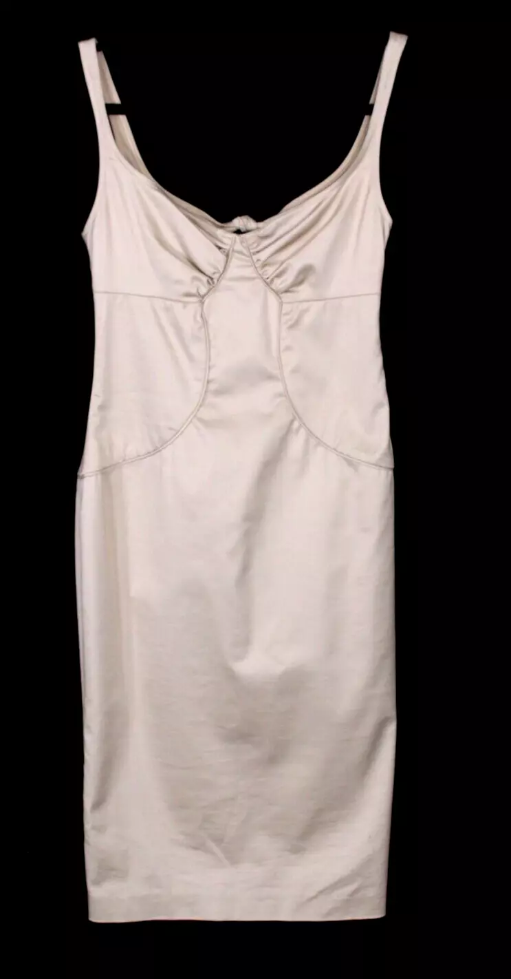 Robe fourreau sans manches tissée beige champagne GUCCI by TOM FORD 2003 38