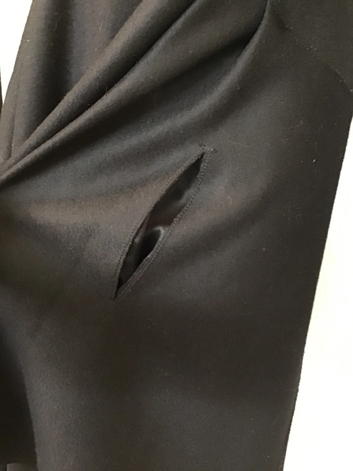 SAINT LAURENT (YSL) abito yves saint laurent nero gonna svasata skater manica lunga lana scollo a V taglia 40