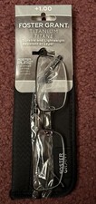 Foster Grant Rectangular Reading Glasses W/Case 1.00 Titanium