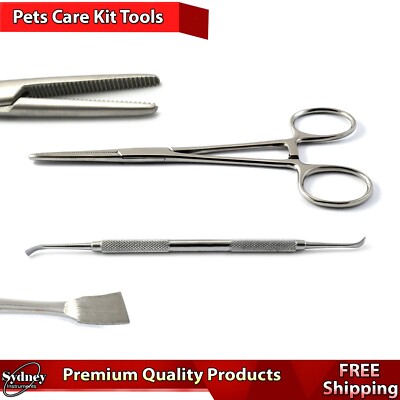 Pets Hair Pulling Pean Forceps Locking Pliers & Teeth Plaque Tartar Removal