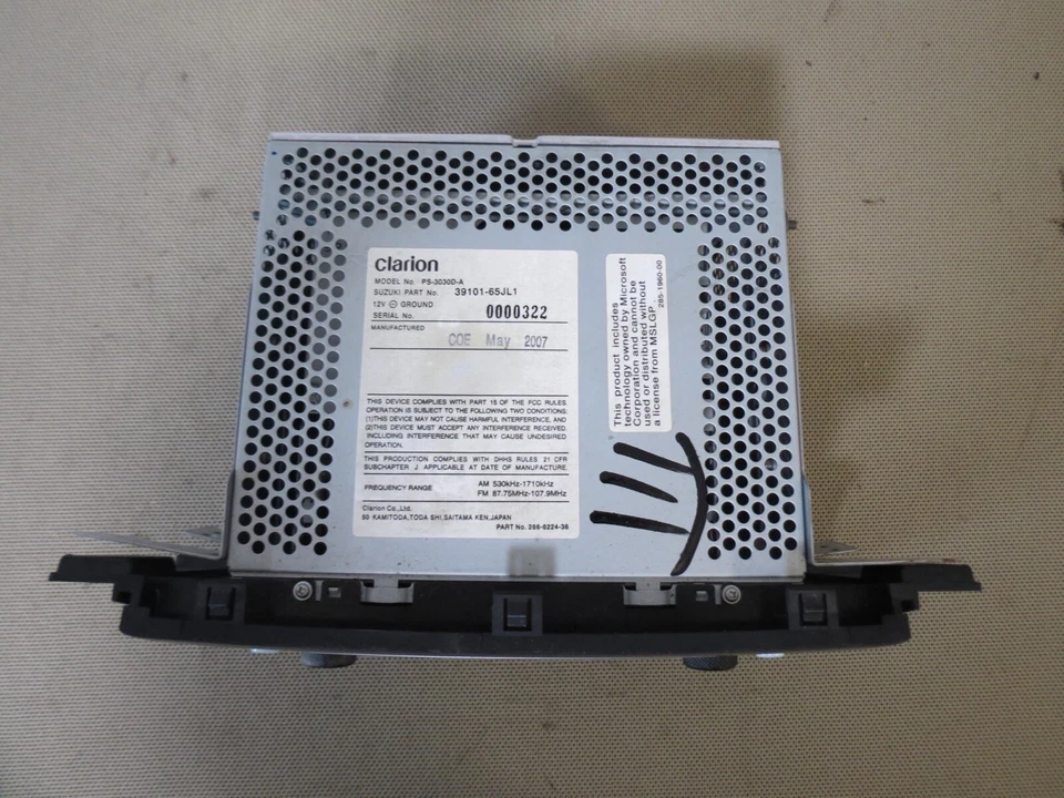 06 07 08 Suzuki Grand Vitara AM FM XM CD MP3 WMA AUX CAT Reproductor 39101-65JL1 Foto 2 de 4