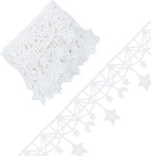 3 Yards White Moonstar Venice Floral Lace Sewing Embroidered Lace Trim Ribbon Cr