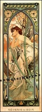 Evening 1899 Times Of Day Vintage Poster Print Retro Art Deco Nouveau Mucha
