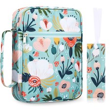 Estuche de transporte con asa para Biblias con motivos florales