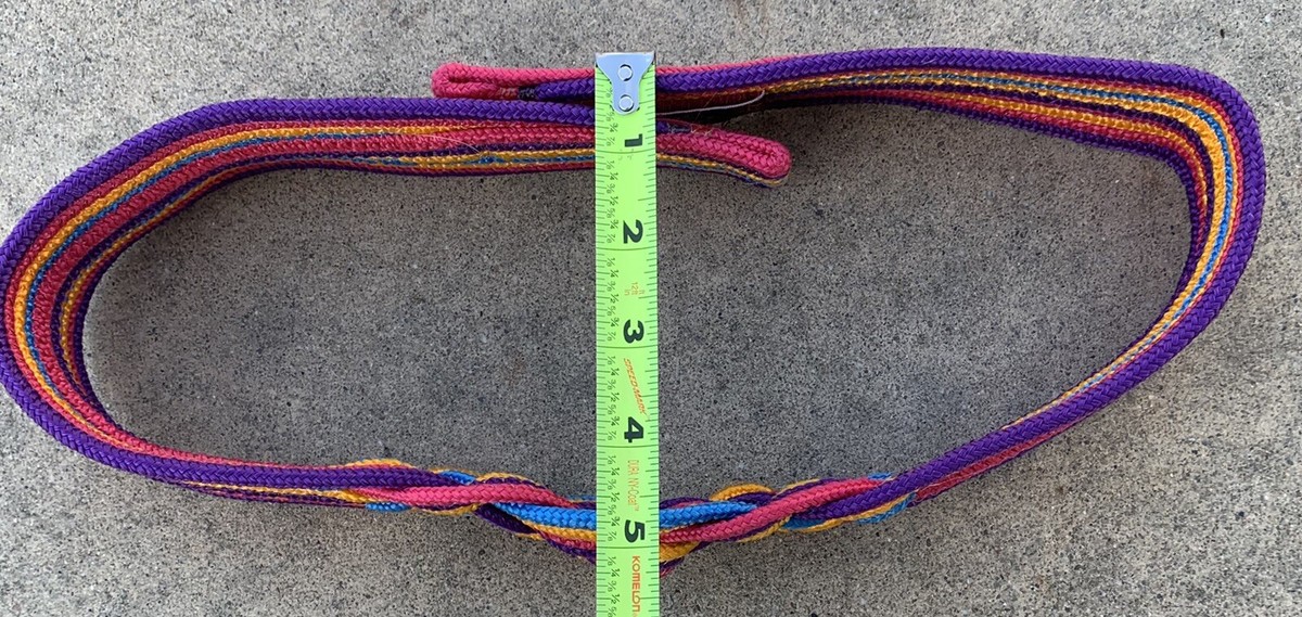 Vintage Multicolor Striped Belt Braided Front Accent Karen  display picture 3