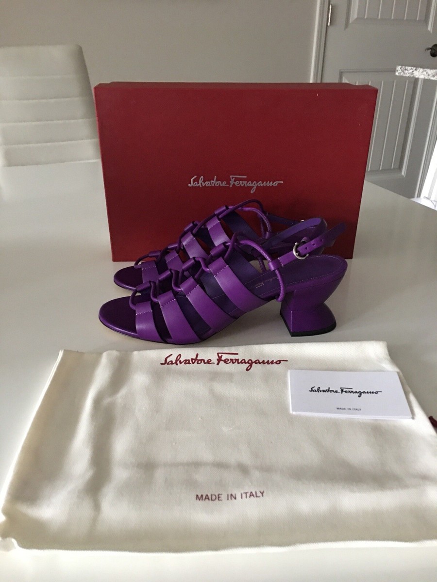 NWB SALVATORE FERRAGAMO SIRMO 55 NAPPA CALF LEATHER STRAPY SANDALS