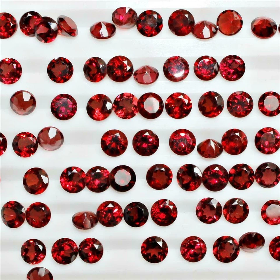 Wholesale Lot 5mm Round Cut Natural Mozambique Garnet Loose Calibrated Gemstone - Image 4 of 4