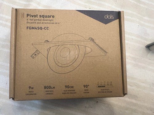 DALS Lighting FGM4SQ-CC Pivot 4" Integrated LED Canless Recessed Light, White - Picture 3 of 6