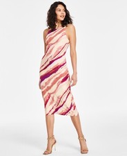Rachel Rachel Roy Women's Printed MIDI Sheath Dress - Nectarine Swirl - SZ XXL