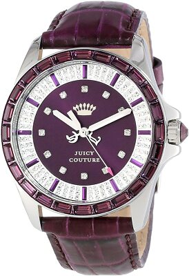 Juicy Couture Stella Purple Embossed Leather Strap Ladies Watch 1901059