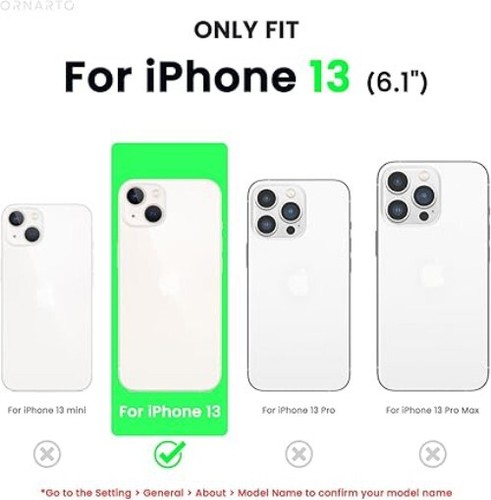 ORNARTO Shockproof Liquid Silicone Designed for iPhone 13 Case Gel Rubber - Picture 3 of 3