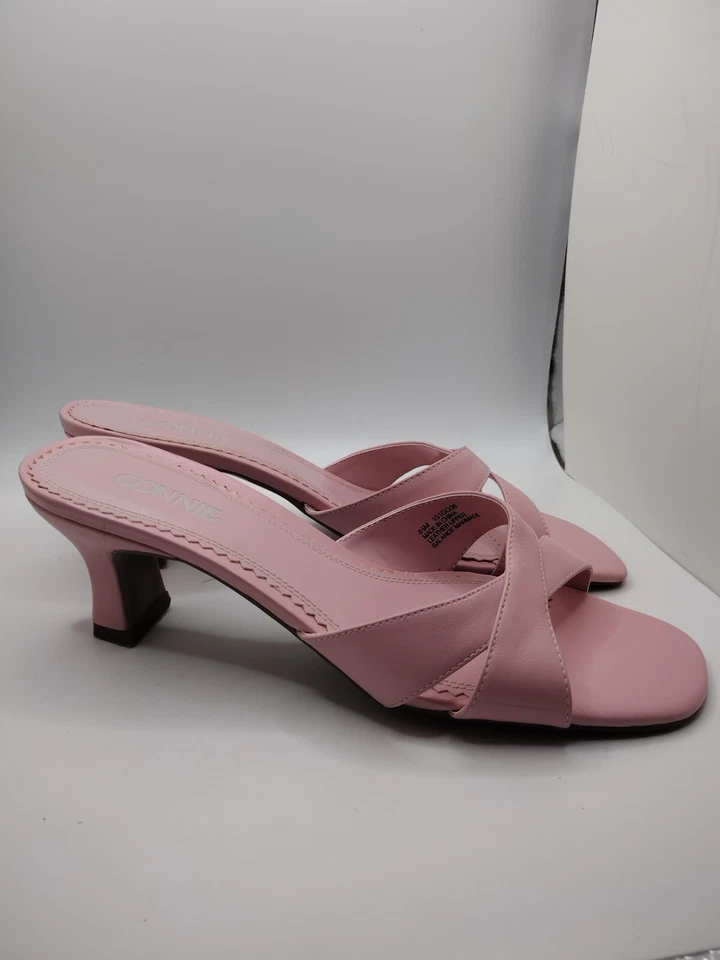 Sandalias de tacón mujer de cuero rosa talla 8,5 Foto 3 de 4