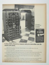 Vintage 1960s Lark Cigarettes Print Ad With Bank Vault Image MOD