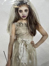 CRYPT BRIDE Halloween 2pc Costume Fancy Dress Up Ghost Girl  s Size L. 12-14.NIP