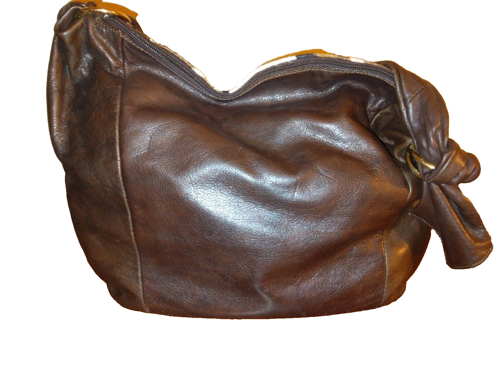 Borsa a tracolla Hobo Marco Buggiani elegante e chic in pelle e pelliccia di pony. Made in Italy