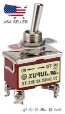 HEAVY DUTY DPST ON-OFF TOGGLE SWITCH 20A 125V, 15A 250V SCREW TERMINALS (21B)