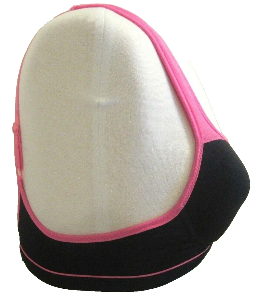 Sujetador deportivo ATHLETIC ESSENTIALS negro con ribete rosa talla M Foto 2 de 4
