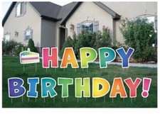Rainbow Happy Birthday Yard Sign by Celebrate It