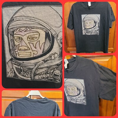 Tesoros Lucha Libre Astronaut The Dead Mexican Graphic Street Art T-shirt Size L
