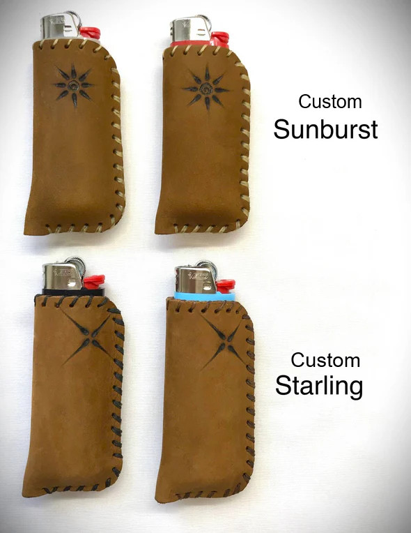 Leather Bic Lighter Sheath Sleeve Case, handmade & sewn