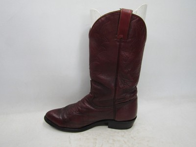 Texas Brand USA Mens Size 10 EE Burgundy Leather Western  display picture 3