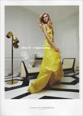 CAROLINA HERRERA 1-Page PRINT AD Spring 2012 SIGRID AGREN gorgeous yellow  dress | eBay