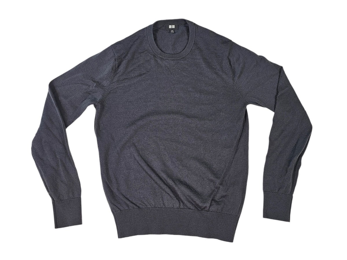 Uniqlo Women's Crew Neck Sweater XXS Gray Wool Long-sleeve