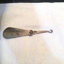 VTG  Metal Advertiser Folding Shoe Horn & Button Hook BETHANY BARGIN HOUSE