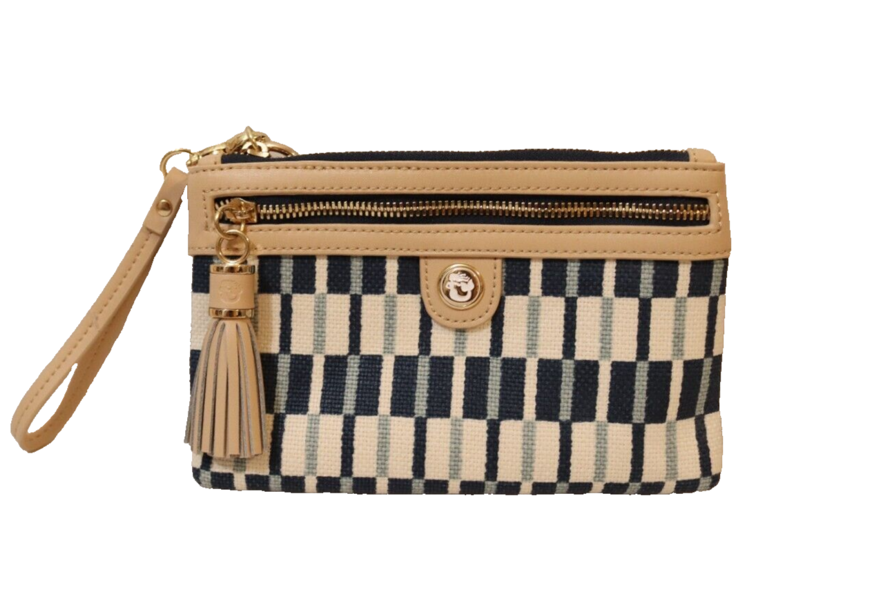 Spartan Blue White Wristlet Keychain with Tassel 13in