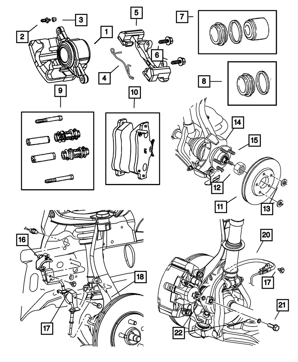 Genuine Mopar Front Disc Brake Pad Kit 5018942AA