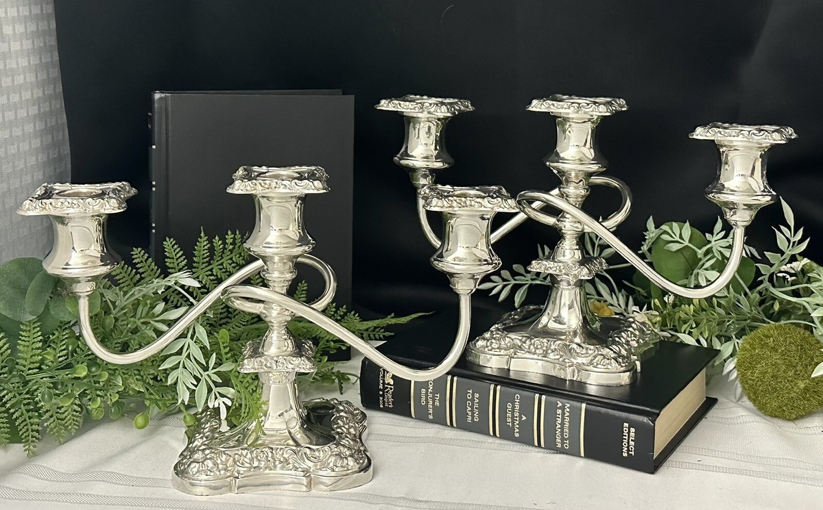 Benedict Proctor Silver Plated Candelabras Pair Art Nouveau