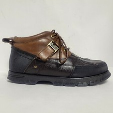 Vtg Polo Ralph Lauren Boots Hardy II Ankle Shoes Mens 12 D Brown Chunky Strap