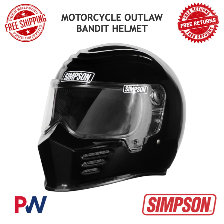 Simpson Motorcycle Outlaw Bandit Helmet XX-Large - Black Simpson Motorcycle Outlaw Bandit Helmet XX-Large - Black