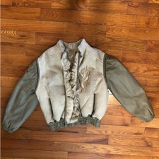 Original Shearling Vintage Jacket With Leather Sleeves Women's Eu 44/us 10