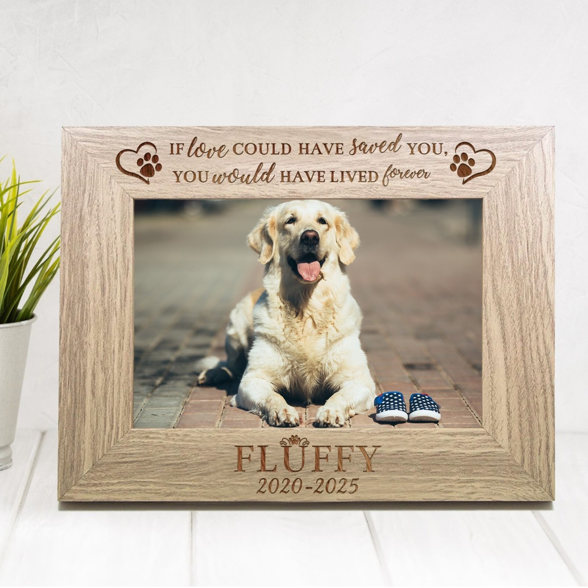 Personalised Pet Memorial Wooden Photo Frame If Love Could Have - Main Image