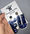 New Women Dangle Drop “F.U” Blue Marble Fashion Novelty Earrings From Typo