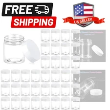 3 Oz Clear Plastic Jars with White Lids - Perfect for Samples & Crafts