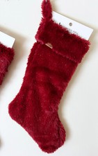 Koolaburra by UGG Red Shimmer Faux Fur Plush STOCKING - Christmas - Soft