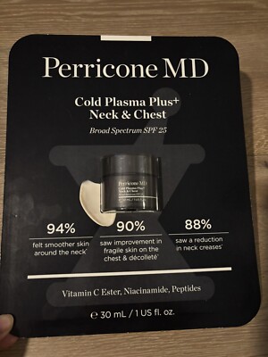 NEW Perricone MD Cold Plasma Plus+ Neck & Chest Broad Spectrum SPF 25 Exp 2026