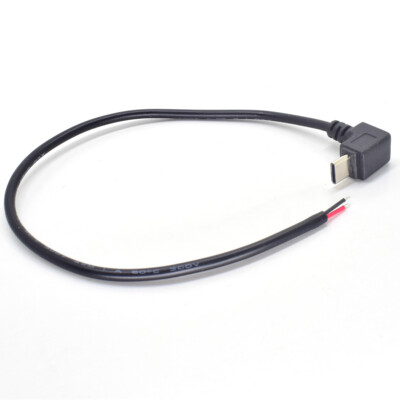 1pc Type-C USB C UP Down Direction Cable 5V 3A 22AWG Power Pigtail Cable 30cm