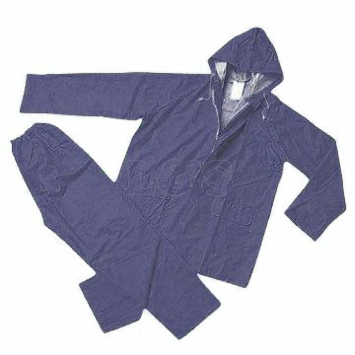 Two-Piece Rainsuit PVC/Polyester - Navy, Size: XXL